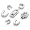Fiasrel 5pcs Jewelry DIY Accessories 304 Stainless Steel Polished Necklace Buckle Ornaments Jewelry Bracelet U-shaped Cuban Buckle