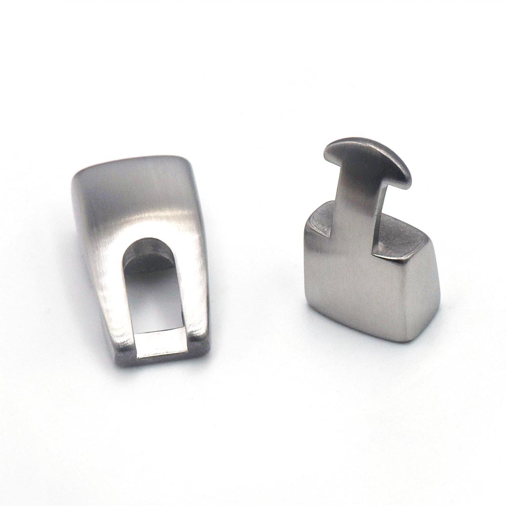 Fiasrel 2pcs 10 * 6mm Stainless Steel End Clasps Connectors Hooks Bracelets Surface Snap Lock Clasp Toggle Clasps