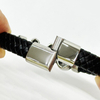 Fiasrel Genuine Leather Braided Cuff Bracelet Stainless Steel Skull Clasp Men Bracelet Jewelry