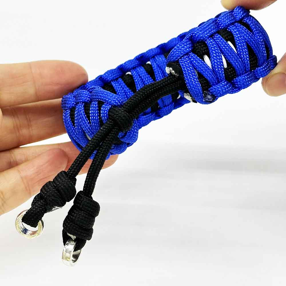 Fiasrel Woven Adjustable Knit Blue Color Survival Paracord Bracelet
