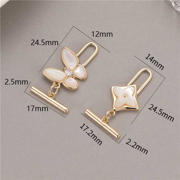 Fiasrel DIY Jewelry Buckle Electroplated 14K Gold Lobster Buckle Manual Melon Seed Spring Buckle Magnet OT Buckle Clasp
