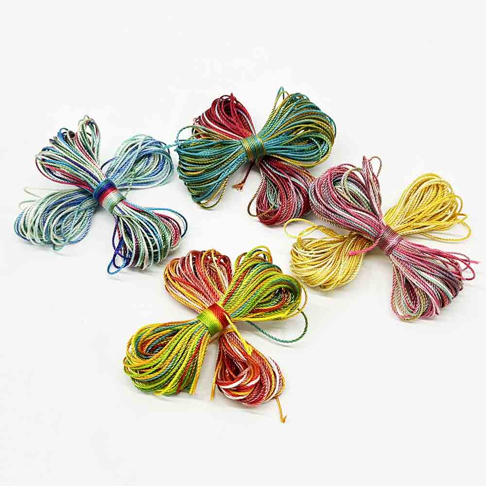 Fiasrel 10yards/lot 18 Strands 100% Polyester Thread Multicolor Rainbow Sewing Thread