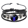 Fiasrel Vintage Punk Rock Leather Bracelet 12 Constellation Multilayer Colorful Strap Wristband Knitting Bracelet