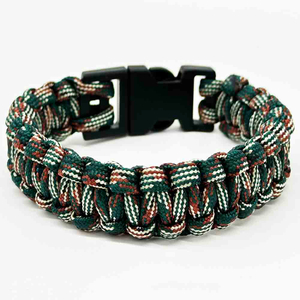 Fiasrel Army Green Camo Color Outdoor Emergency Paracord Bracelet Whistle Buckle Survival Bracelet for Camping Hiking Sports