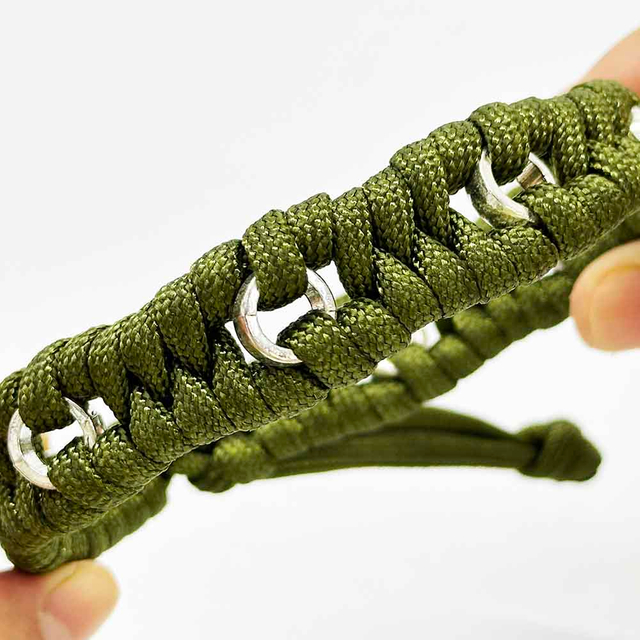 Fiasrel Adjustable Mens Outdoor Survival Paracord Bracelet