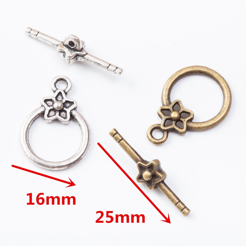 Fiasrel 10pcs DIY Handmade OT Button Bracelet Necklace Connecting Jewelry Tail Claps
