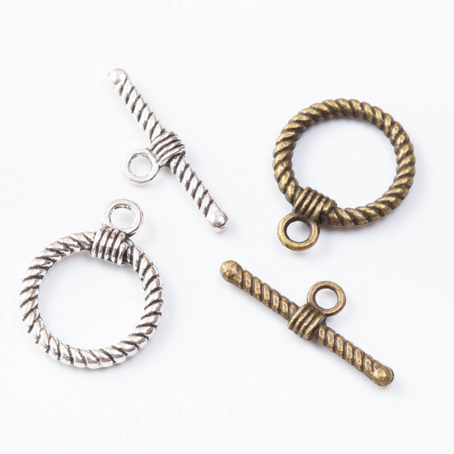 Fiasrel 10pcs Decorative Fashion Round Alloy OT Toggel Clasps for Jewelry Making