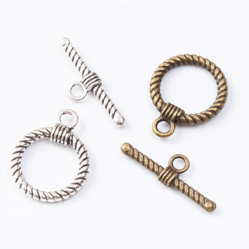 Fiasrel 10pcs Decorative Fashion Round Alloy OT Toggel Clasps for Jewelry Making