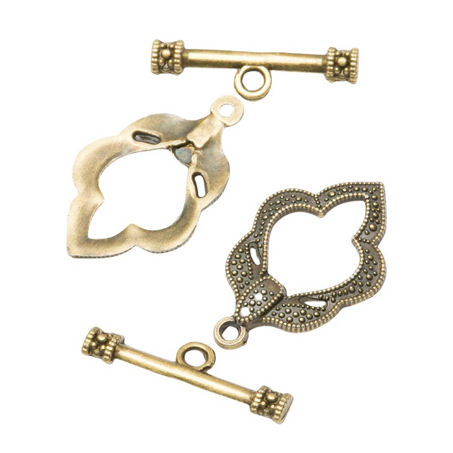 Fiasrel 10pcs Silver Plated Toggle Clasp T-O Clasp Metal Charms Jewelry