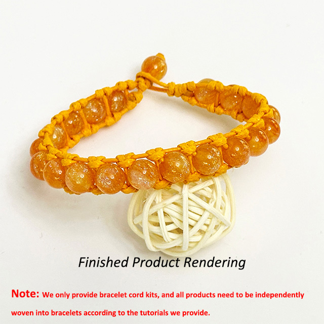Fashion Handmade Braided Wax Thread Knot Charm Lucky Yellow Bead Bracelet Thread