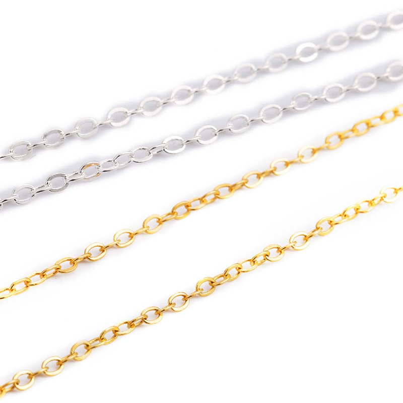 Fiasrel 2 Meters/lot O Oval Link Chains Necklace DIY Jewelry Making Findings Accessories
