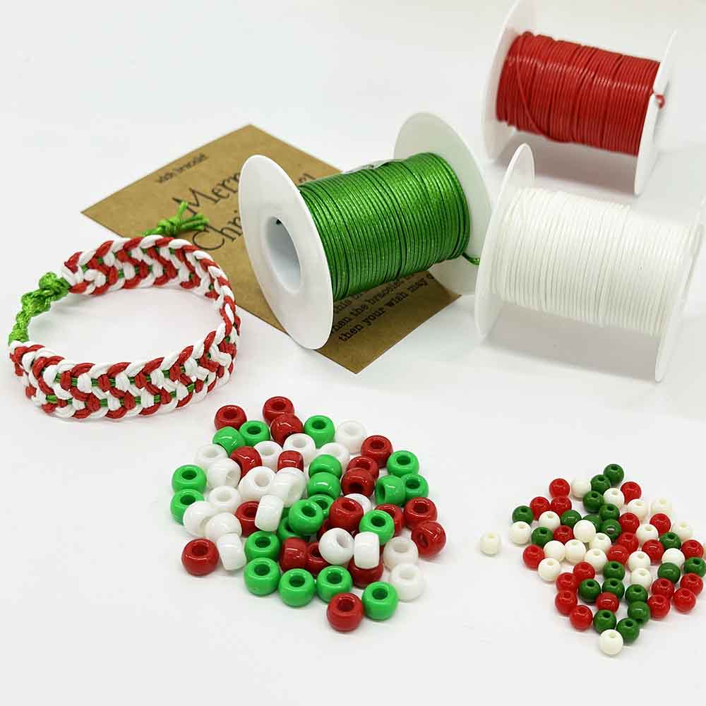 Fiasrel Christmas Thread Kit: 0.5/0.8/1.0/1.5mm 5/10/20yards DIY Braided Bracelet Necklace Rope Waxed Polyester Beading Cord for Jewelry Making Craft Supplies Other Decors Handwoven Accessories
