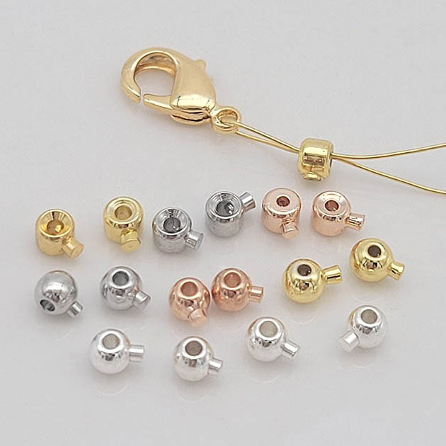 Fiasrel 20pcs 14k Gold Finishing Clip Buckle Diy Brass Wire Positioning Buckle