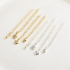 Fiasrel 10pcs Color-preserving Ending Chain Copper Gold Plated 14K 18K Lobster Clasp Extension Chain for DIY Jewelry Making Bracelet Necklace