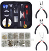 Fiasrel 10 Grids Jewelry Accessories Combination Set Flat Ring Buckle Lobster Buckle Jewelry Pliers