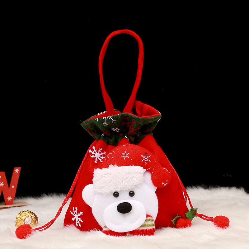 Fiasrel 2pcs Christmas Gift Bag Santa Claus Apple Bag Christmas Eve Comprises Fruit and Candy Gift