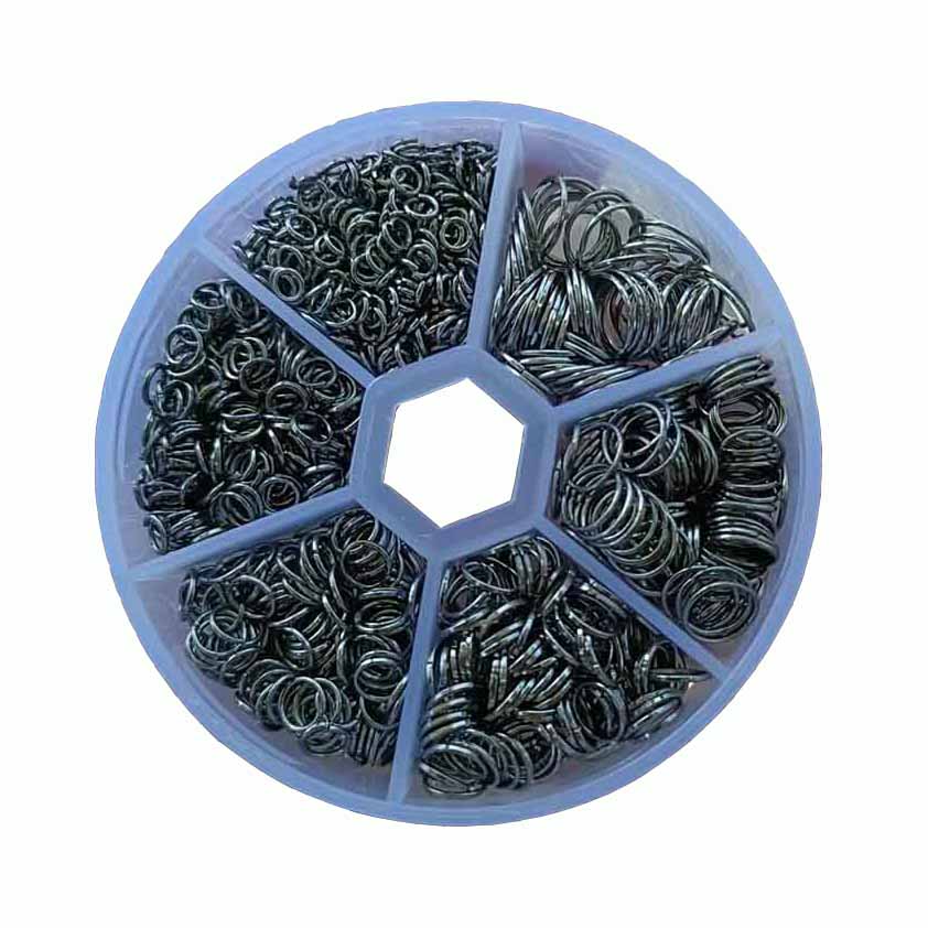Fiasrel 1300pcs 4/5/6/7/8/10mm Filigree Jewelry Findings Set Gold Silver Filled Jump Rings Split Rings for DIY Handmade Jewelry Making