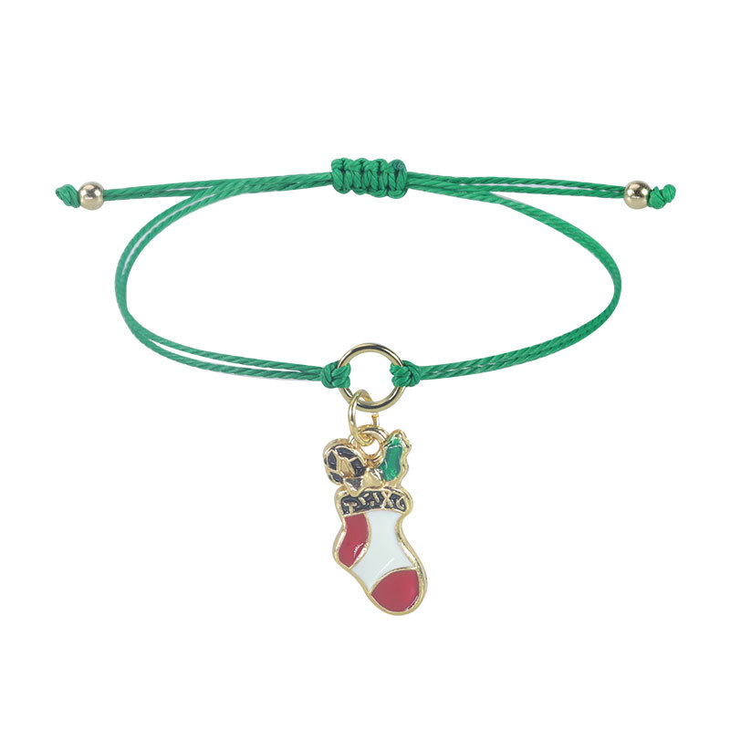 Fiasrel Fashion Jewelry Christmas Alloy Pendant Bracelets Handmade Adjustable Bracelets