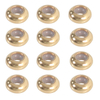 Fiasrel 10pcs 18K Gold Plated Brass Jewelry Findings Adjustable Locating Slider Beads Positioning Stopper Spacer Beads with Rubber inside for Jewelry Making