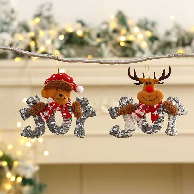 Fiasrel 1/4pcs Christmas Decorations Tree Hanging Gift Santa Elk Snowman Decoration Gift