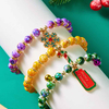Fiasrel 3pcs Xmas Party Jewelry Bracelet Gifts Stackable Colorful Beaded Stretch Christmas Bracelets Kit