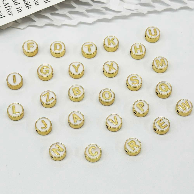 Fiasrel Letter Beads Kit: Mix Alloy Letter Beads Alphabet A-Z Letter Charm Beads for Bracelets Necklace Making Accessories
