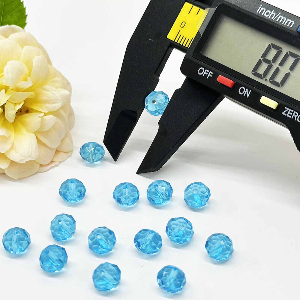 Fiasrel 50pcs 8mm DIY Crystal Beads for Jewelry Making