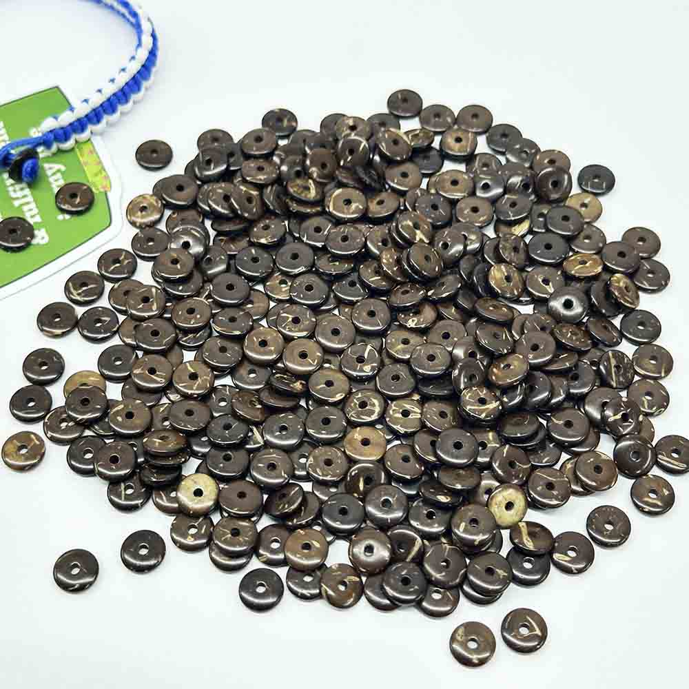 Fiasrel 50pcs 6-10mm Coconut Shell Beads Jewellery Accessory Loose Beads
