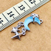 Fiasrel 5pcs Alloy Resin Inlay Color Six-Pointed Star Moon Pendant for DIY Earrings Bracelet Necklace Jewelry Accessories