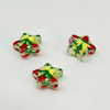 Fiasrel 5pcs Christmas Glass Beads Snowman Snowflakes Christmas Santa Hat Christmas Stocking Christmas Candy Ginger Man Round Beads