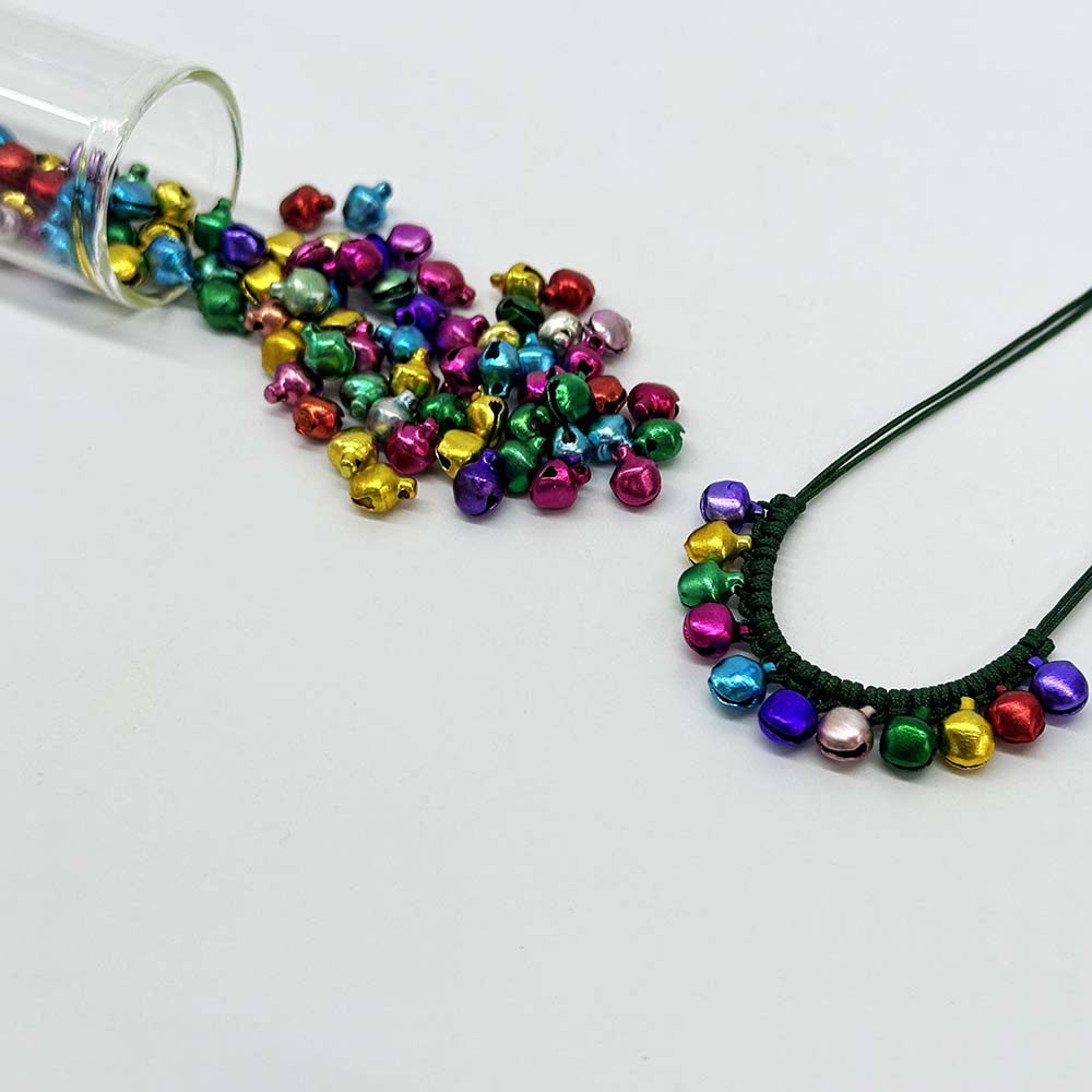 Fiasrel 50pcs/Lot 6/8/10mm Mini Jingling Bell Christmas Party Pendant Beads Cat Dog Pet Pendant Beads for Bracelets Accessories Gifts Clothing Hats Decorative DIY Jewelry Crafts Making Accessory