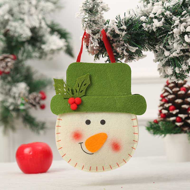 Fiasrel 1pcs/3pcs Christmas Decorations Candy Christmas Eve Apple Bag Cartoon Felt Gift Bag