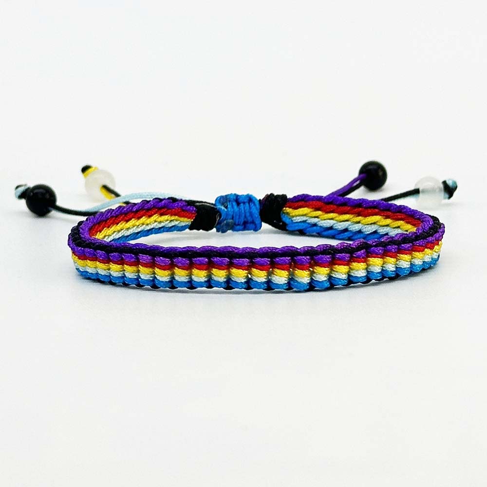 Fiasrel Rainbow Bracelet Handmade Colorful Rope Cord Woven Adjustable Friendship Bracelet