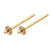 Fiasrel 10Pairs Earring Mountings Brass Earring Pin with Cap for Earring Jewelry Findings