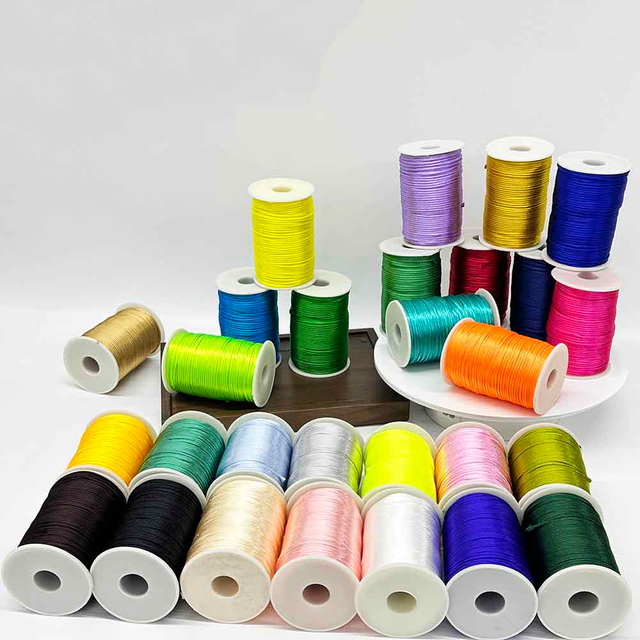 Fiasrel 105Yards 1.5mm 2.0mm 2.5mm Chinese Knotting Cord Braided Macrame Thread Beading String for Bracelets Chinese Knotting Sewing Braided Necklace Lanyard Macrame Keychain Craft