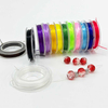 Fiasrel 13 Rolls 0.8mm Flat Elastic Bracelet Rope 13 Colorful High Elastic Beaded Elastic String for Bracelet Necklace Jewelry Making