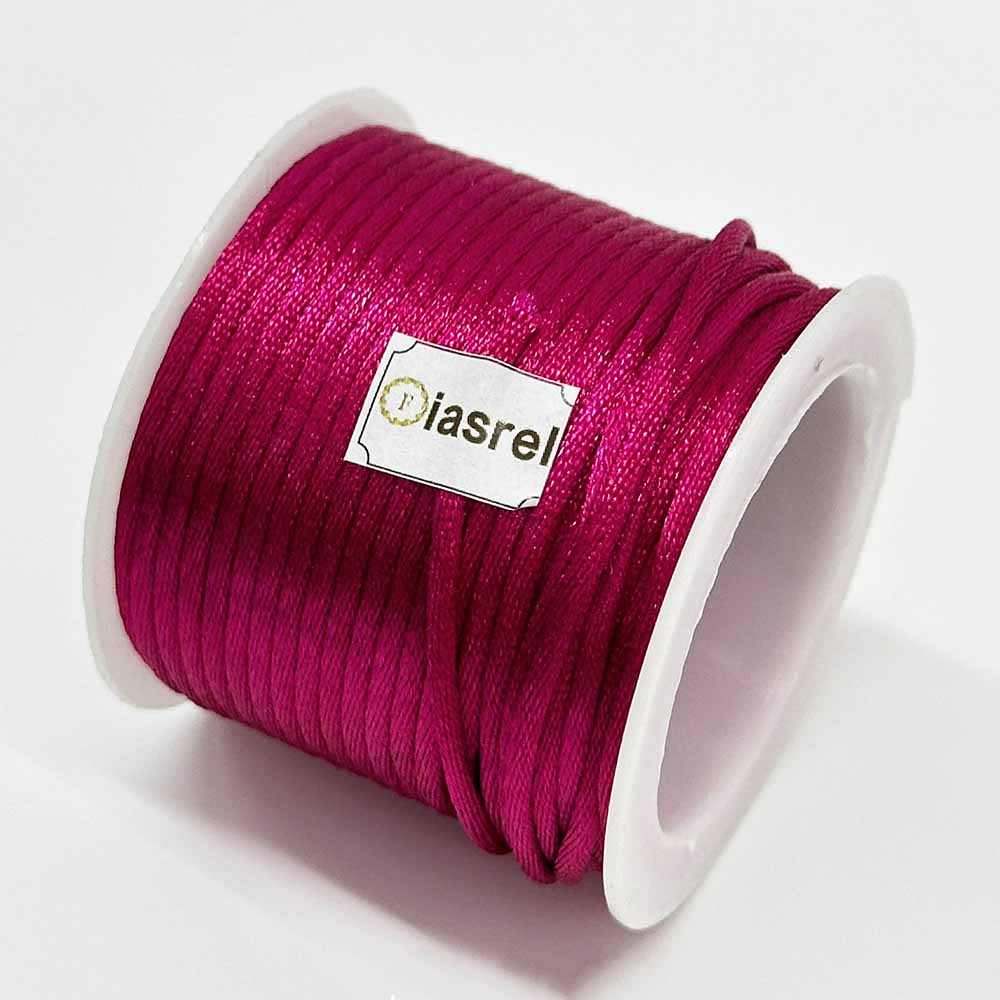 Fiasrel 1pcs 2mm Nylon Line Cord Colorful Macrame Bracelet Braided Rope Chinese Knotting Silk Macrame Cord for Jewelry Making DIY Supplies 