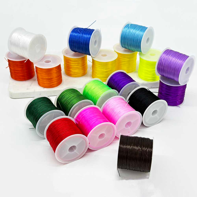 Fiasrel 20 Rolls 32Yards 20 Mixed Color Elastic Beading Thread Flat String for Stretch Bracelet Jewelry Crafts Making