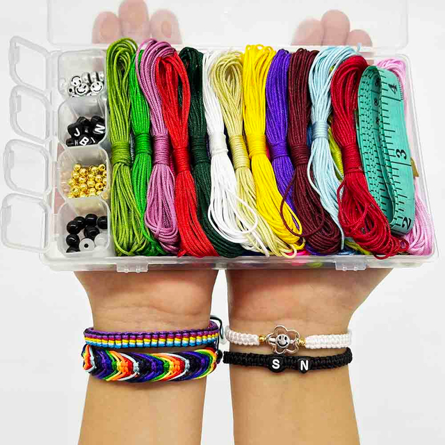 Fiasrel 0.6/0.8/1.0/1.5mm 28-Color Nylon Braided Cord Set Nylon Jade Thread Cord String for DIY Beading Braiding Bracelet Necklace Jewelry Making Handmade Craft