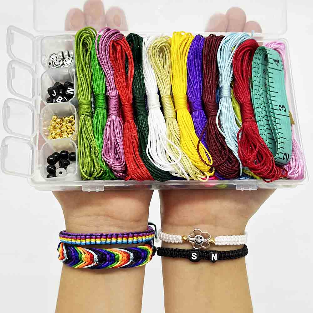 Fiasrel 0.6/0.8/1.0/1.5mm 28-Color Nylon Braided Cord Set Nylon Jade Thread Cord String for DIY Beading Braiding Bracelet Necklace Jewelry Making Handmade Craft