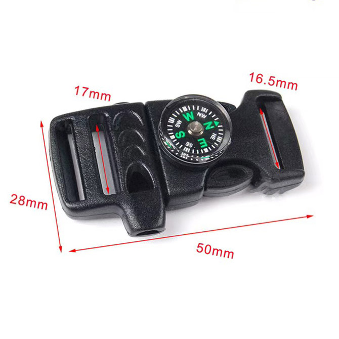 Fiasrel 1/5/20pcs Multifunctional Black Release Buckle Emergency Survival Compass Whistle Quick Release Buckle Flint Firestarter for Paracord Bracelet Outdoor Camping Emergency Survival Travel Kits