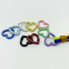 Fiasrel 10pcs Multicolor Metal Glossy Keychain Link Heart-shaped Keychain Spring Keyring Trigger Clasp for Crafts DIY Keychain Jewelry Key Ring Holder Making Supplies Accessories
