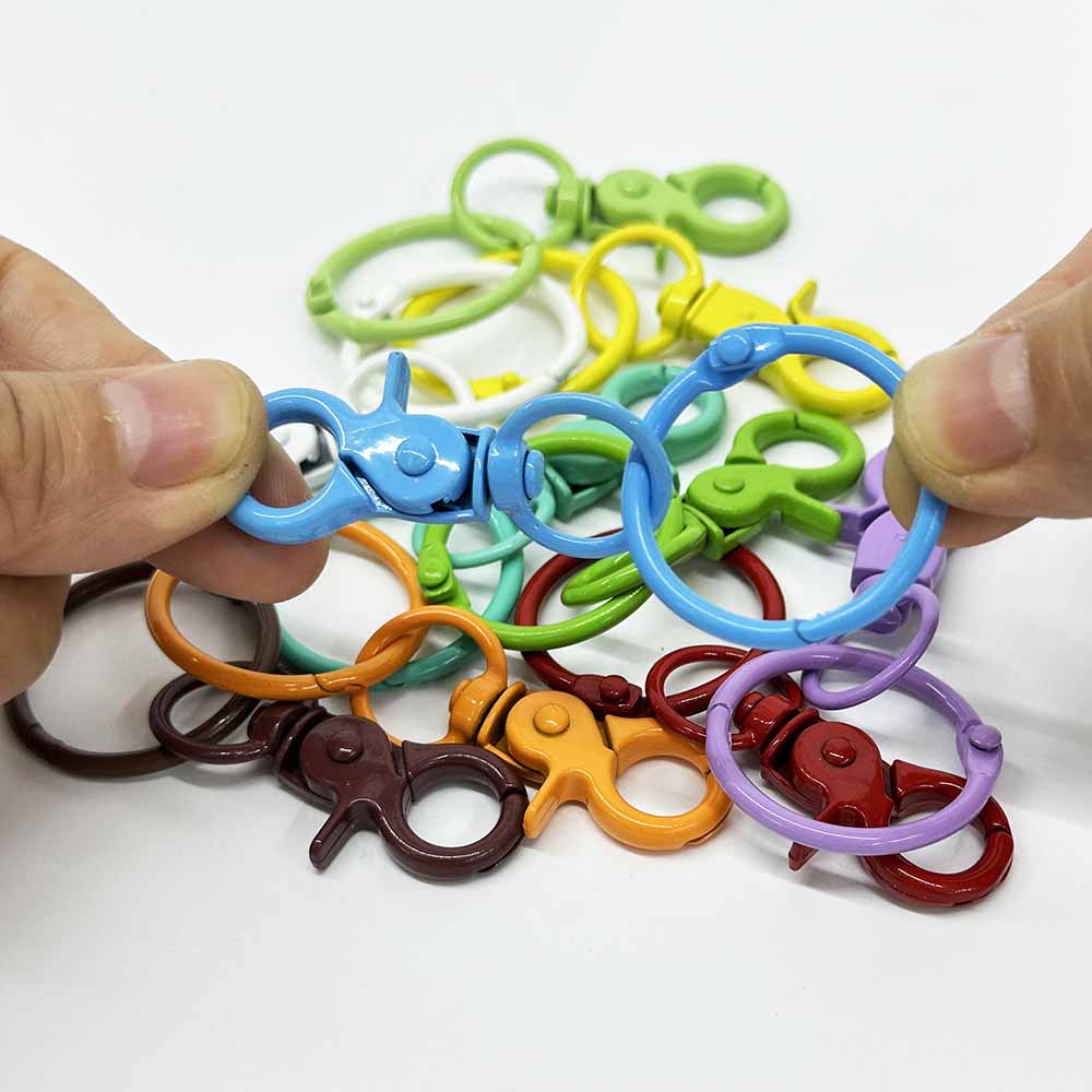 Fiasrel Mixed Color 5/10/50pcs Color Alloy Baked Paint Keychain Lobster Buckle Clasps Hooks for DIY Key Ring Handmade Crafts Making