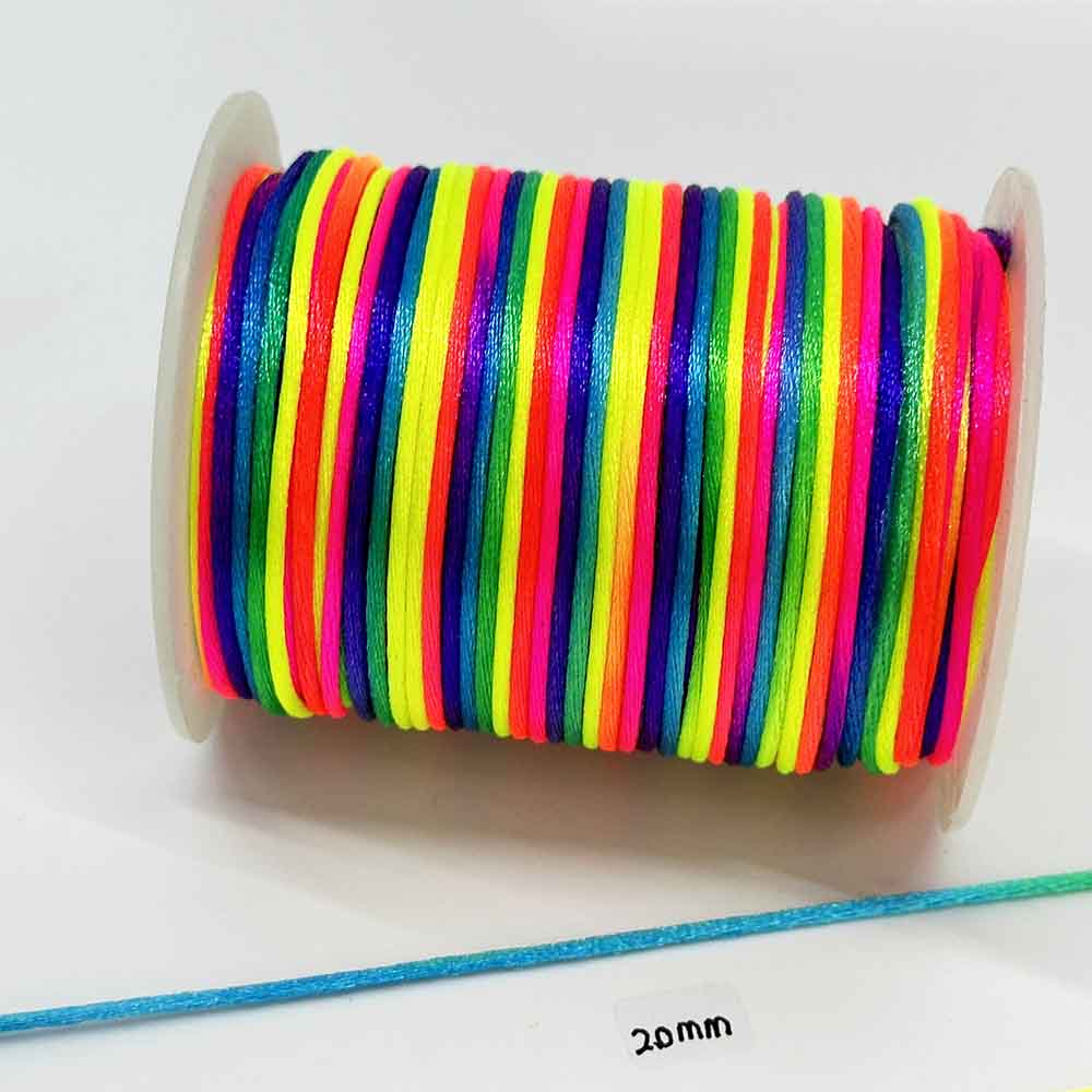 Fiasrel 0.8/1.0/1.5/2.0mm Rainbow Nylon Cord Thread Bracelet Braided String Chinese Knot Macrame Cord for Beading, Bracelets & Necklaces Jewelry Crafting