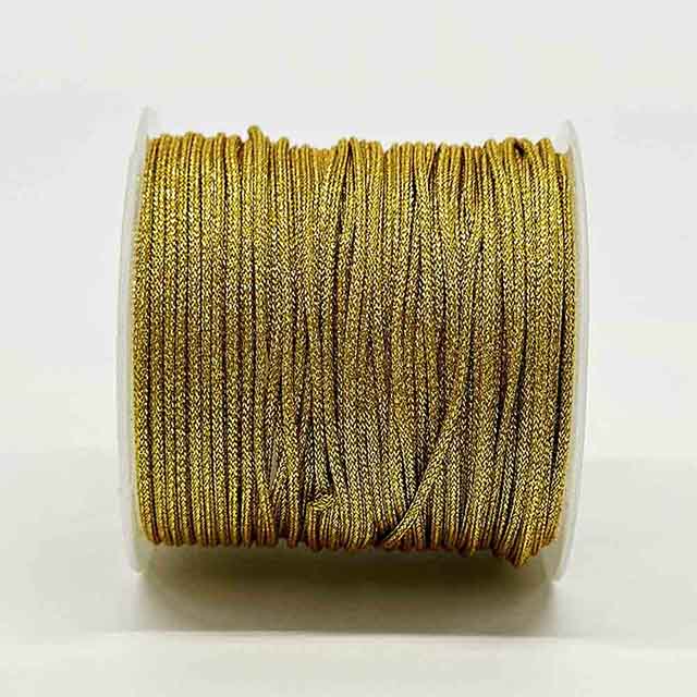 Fiasrel 0.8mm 1.0mm Golden Silver Polyester Braided Rope Cord Twisted Macrame String for DIY Crafts Home Textile Wedding Decorative SuppliesThread