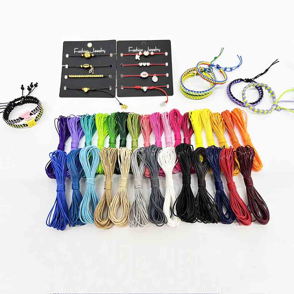 Fiasrel 5m/lot 10m/lot 30Color 0.5mm 0.8mm 1.0mm 1.5mm 1Set DIY Braided Handmade Polyester Leather Thread String Wax Thread String Strap for DIYJewelry Bracelet Making Macrame Crafting Supplier