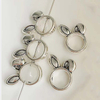 Fiasrel 20pcs Alloy Rabbit Ear Heart Metal Alloy Spacer Beads Charms for Jewellery Making DIY Bracelet Necklace
