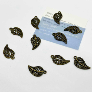 Fiasrel 20/50pcs Mix Color Antique Hollow Filigree Leaf Charms for DIY Jewelry Bracelets Necklaces Earrings Keychains