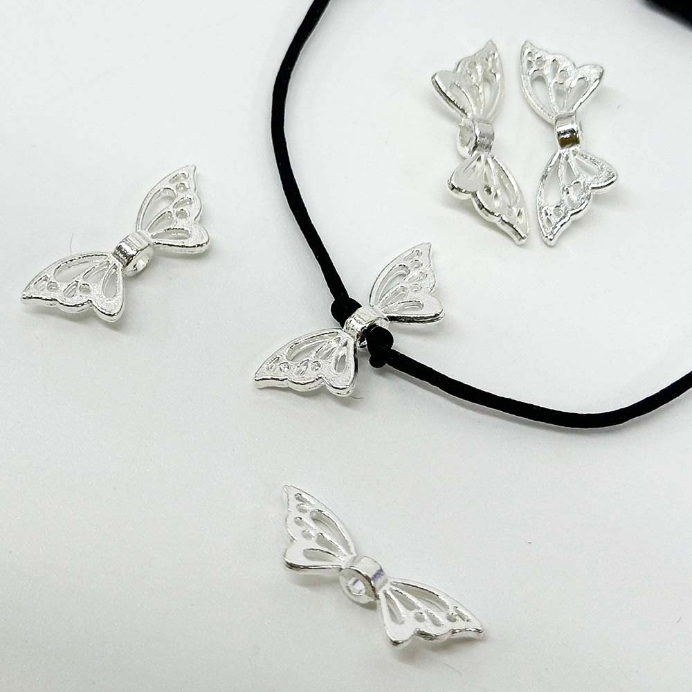 Fiasrel 20/50pcs Spacer Beads Butterfly Animal Wing for DIY Jewelry Necklaces Bracelets Keychains Phone Chains