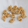 Fiasrel 5pcs 14K 18K Golden Brass Flower Box Clasps Filigree Star Floral Box Clasp Filigree Pearl Clasps for DIY Jewelry Necklace Bracelet Making Supplies